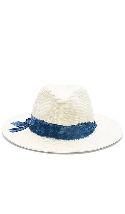 Shop Ale By Alessandra Luca Hat In Ivory & Blue