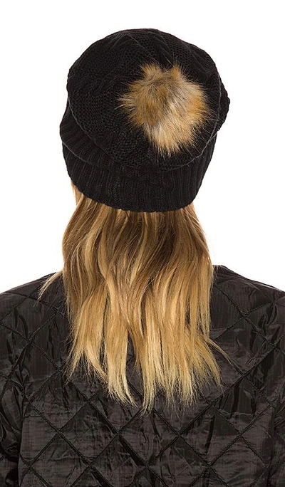 Shop Plush Fleece-lined Faux Fur Pom Pom Hat In Black