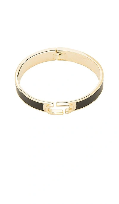 Shop Marc Jacobs Hinge Cuff Bracelet In Metallic Gold