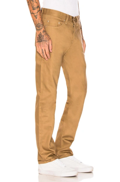 Shop Naked And Famous Weird Guy Selvedge Chino In Tan