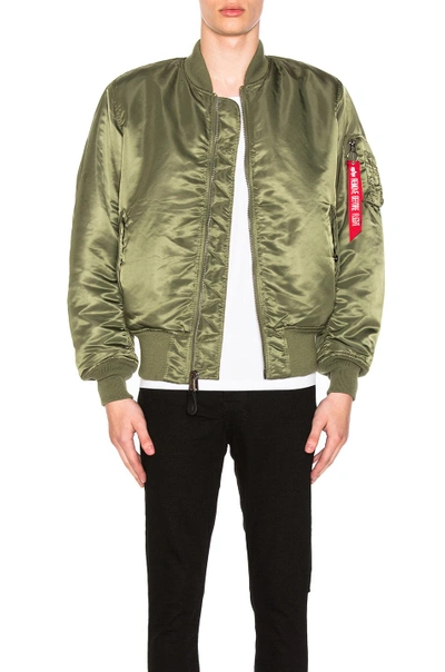 Shop Alpha Industries Ma-1 Blood Chit Bomber Jacket In Sage