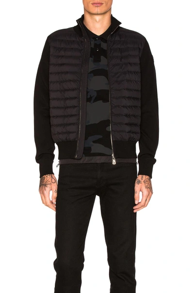 Shop Moncler Maglia Zip Sweater In Black