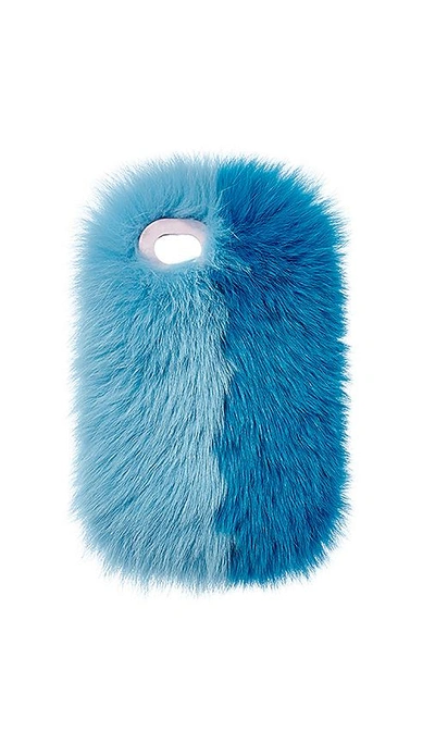 Shop Charlotte Simone Phone Fluff Faux Fur Iphone 7/8 Case In Blue