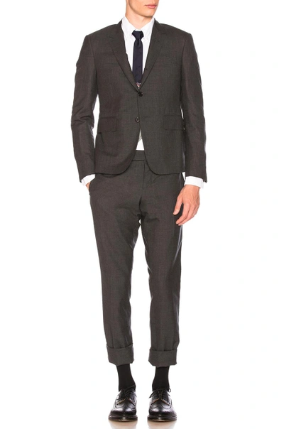 Shop Thom Browne Plain Weave Suit In Dark Grey