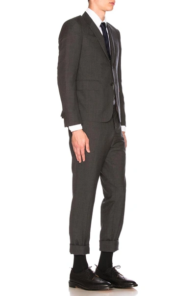 Shop Thom Browne Plain Weave Suit In Dark Grey
