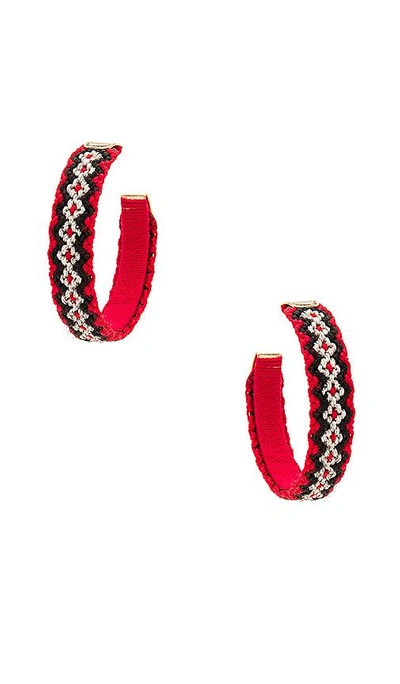 Shop Mercedes Salazar Candongas Tejidas Earrings In Red