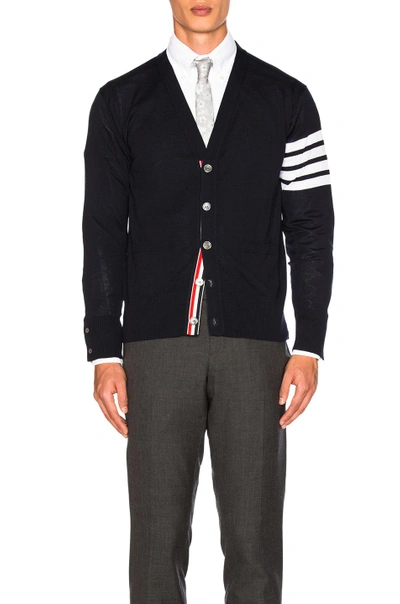 Shop Thom Browne Classic Merino Cardigan