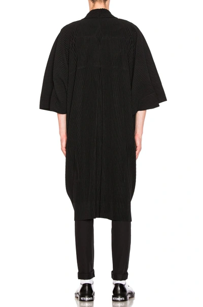 Shop Issey Miyake Homme Plisse Wrap Coat In Black