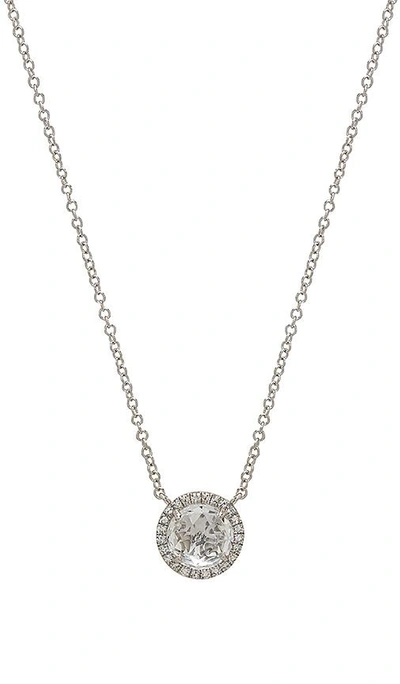 Shop Sachi White Topaz Round Station Necklace In Gold. In White Gold