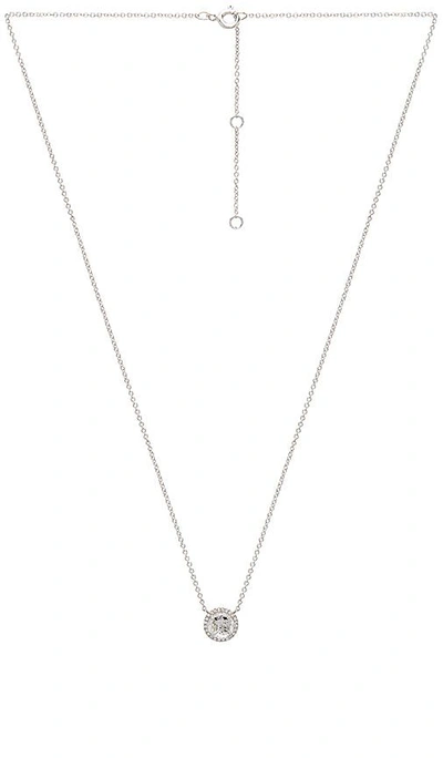 Shop Sachi White Topaz Round Station Necklace In Gold. In White Gold