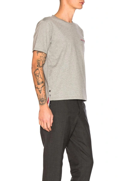 Thom Browne Tricolor Detail T-shirt - Grey In Gray