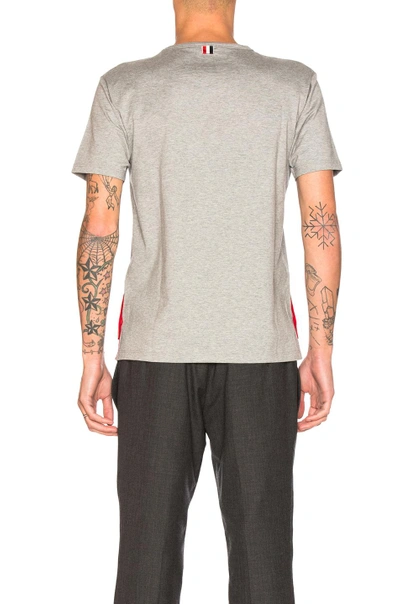 Shop Thom Browne Jersey Cotton Short Sleeve Pocket Tee In Light Grey