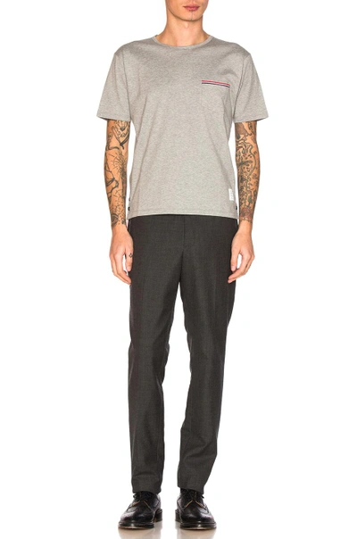 Thom Browne Tricolor Detail T-shirt - Grey In Gray