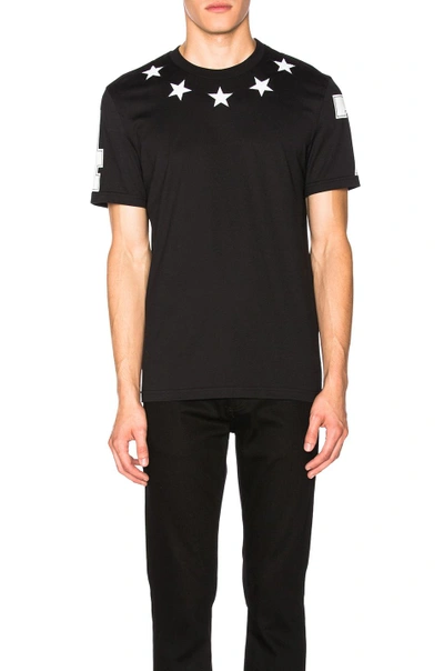 Shop Givenchy Star Collar Tee In Black