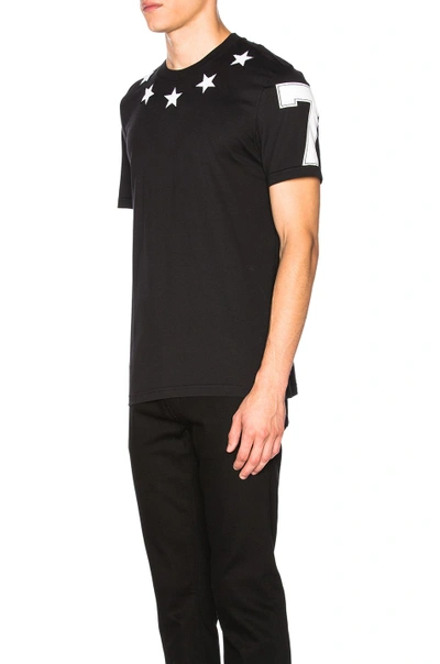 Shop Givenchy Star Collar Tee In Black
