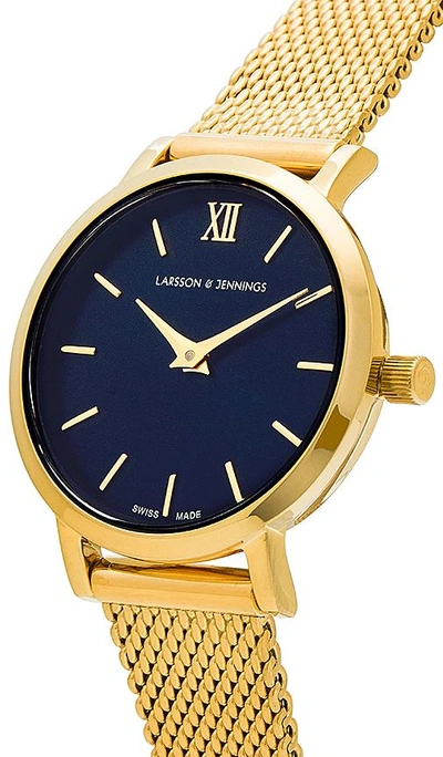 Shop Larsson & Jennings 5th Anniversary Lugano Solaris 26mm Watch In Metallic Gold