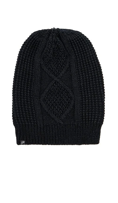 Shop Plush Diamond Cable Knit Beanie In Black