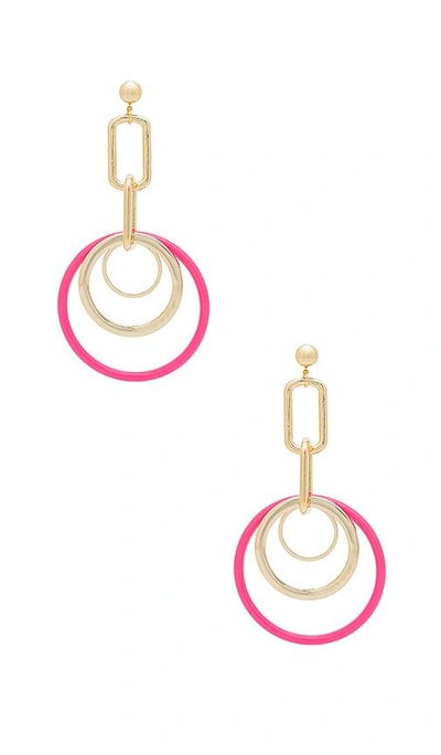 Shop Laruicci Triple Circle Earring In Pink.