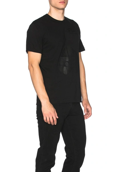 Shop Comme Des Garçons Play Flipped Heart Cotton Tee In Black