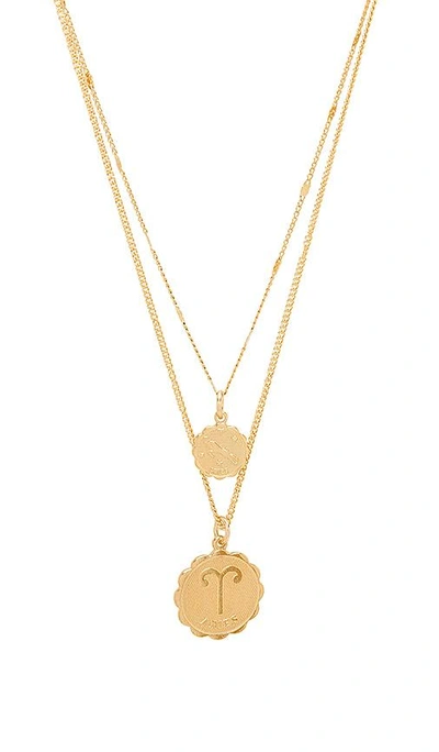 Shop Joolz By Martha Calvo Aries Zodiac Necklace In Gold.