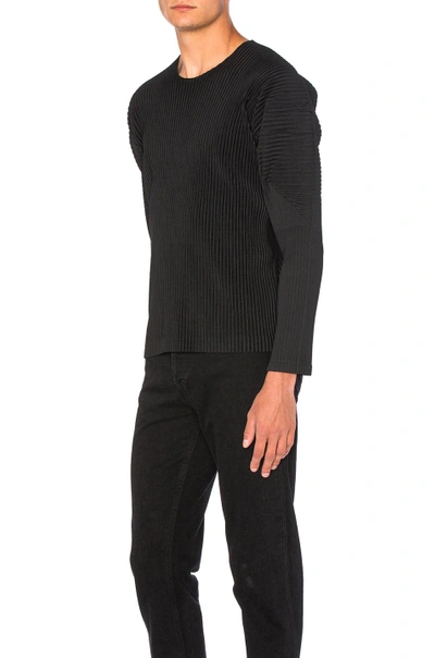 Shop Issey Miyake Long Sleeve Tee In Black