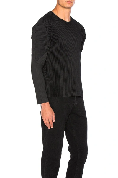 Shop Issey Miyake Long Sleeve Tee In Black