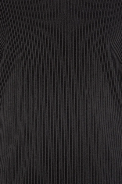 Issey Miyake Pleated Relaxed-fit Boat-neck Woven Top In Black