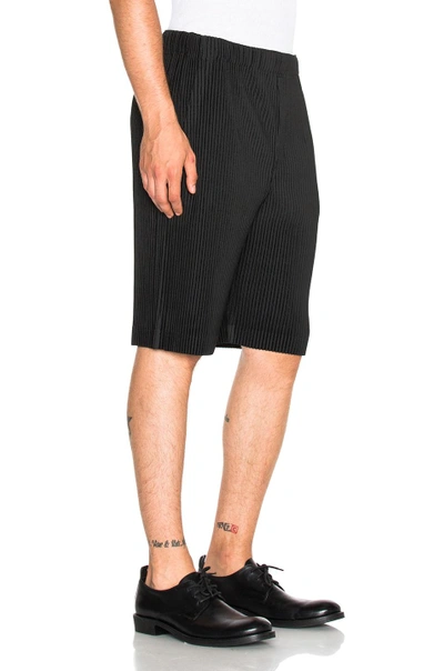 Shop Issey Miyake Homme Plisse Pleated Shorts In Black