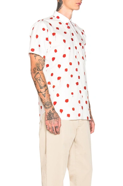 Shop Comme Des Garçons Shirt Comme Des Garcons Shirt Cotton Poplin Printed Shirt In White,abstract