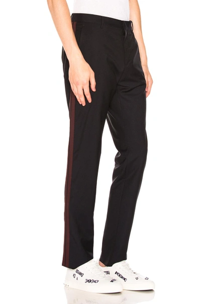 Shop Valentino Side Band Trousers In Black