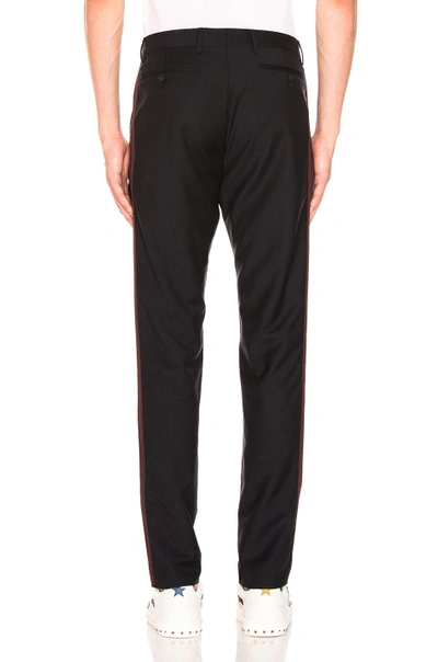 Shop Valentino Side Band Trousers In Black