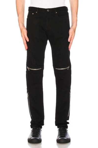 Shop Givenchy Distressed Biker Jeans In Black