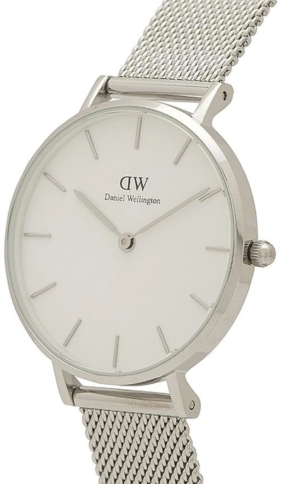 Shop Daniel Wellington Petite Sterling 32mm Watch In Silver