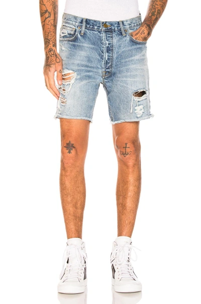 Fear Of God Distressed Denim Shorts In Destroyed Vintage | ModeSens