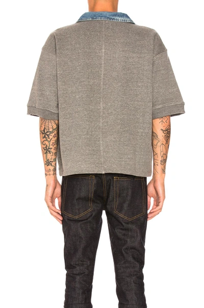 Shop Fear Of God Heavy Terry V Neck Polo In Gray