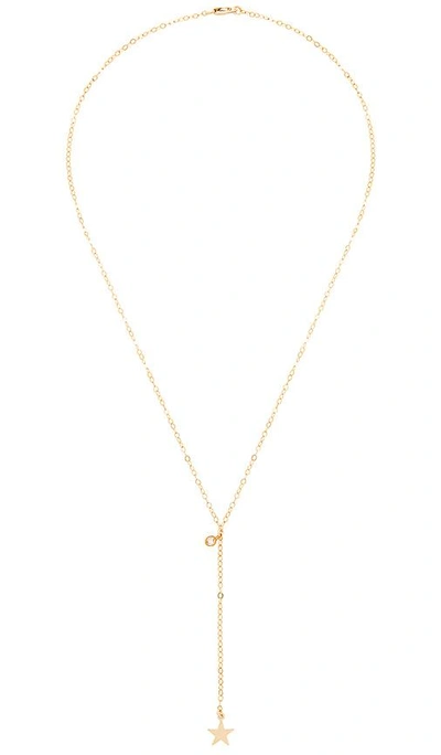 Shop Amarilo Feather Lariat Necklace In Metallic Gold