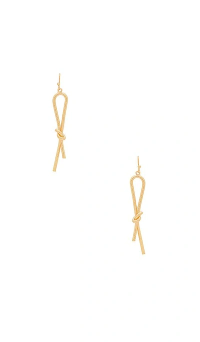 Shop Eight By Gjenmi Jewelry Knot Earring In Metallic Gold