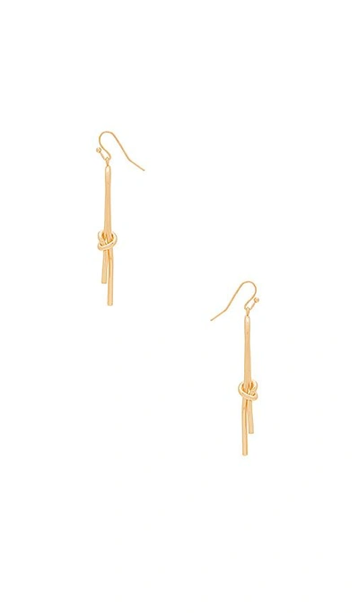 Shop Eight By Gjenmi Jewelry Knot Earring In Metallic Gold