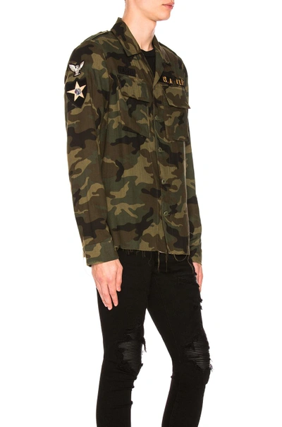 Shop Amiri Military Shirt In Abstract,green,brown