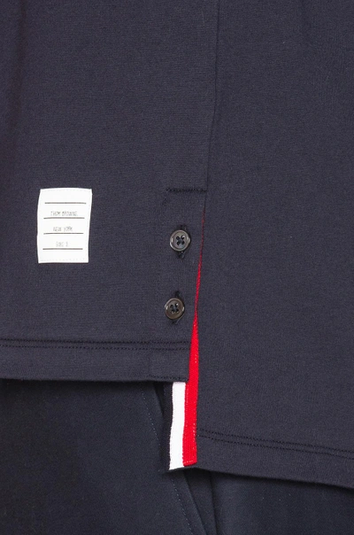 Thom Browne Jersey Cotton Short Sleeve Pocket Tee In Navy