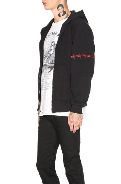 Shop Warren Lotas Zip-up Fleece Hooded Sweatshirt In Black