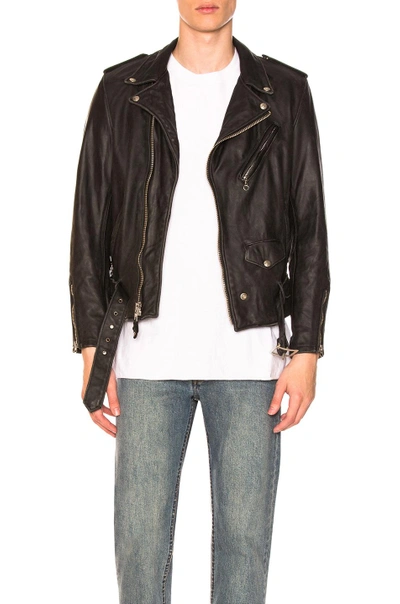 Schott Vintage Fit Moto Jacket In Black