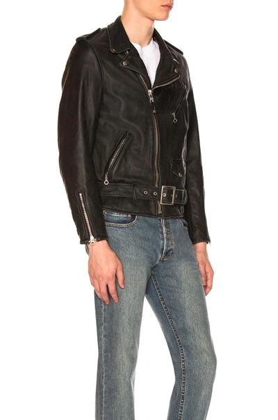 Schott Vintage Fit Moto Jacket In Black
