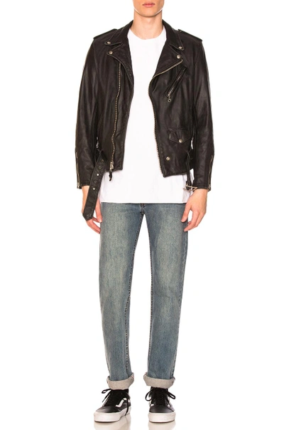 Schott Vintage Fit Moto Jacket In Black