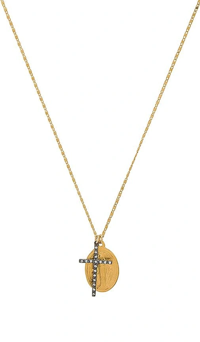 Shop Natalie B Jewelry Virgin Mary Necklace In Metallic Gold