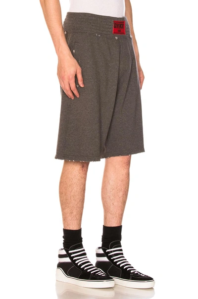 Shop Givenchy Distressed Sweatshorts In Gray