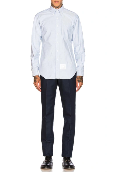 Shop Thom Browne Classic Oxford Shirt In Blue In Light Blue