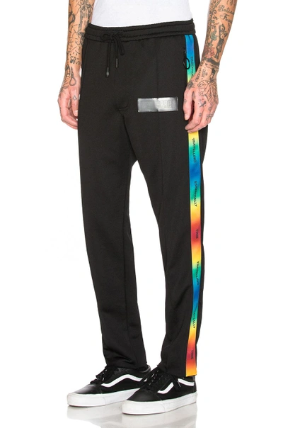 Shop Off-white Art Dad Time Travelling Track Pants In Black