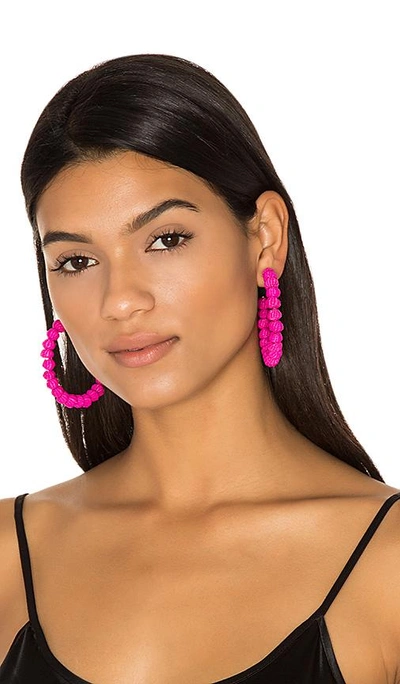 Shop Mercedes Salazar Candongas Petit Earrings In Fuchsia