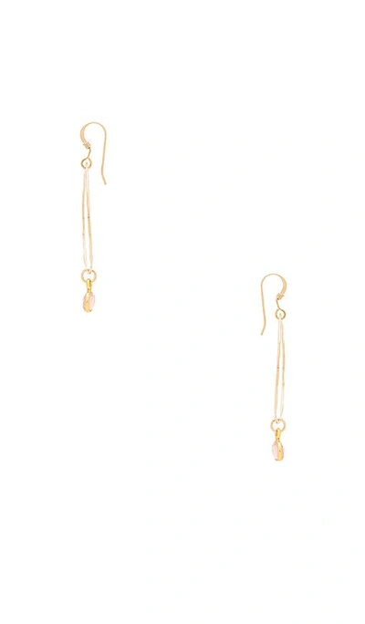 Shop Mimi & Lu Viv Earrings In Metallic Gold. In Pink Onyx